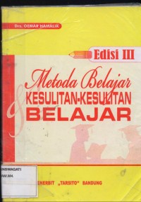 Image of Pend. Umum : Metoda Belajar Kesulitan-Kesulitan Belajar